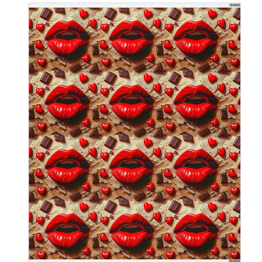 Lips & Chocolate Valentine's Day Wrapping Paper from The Curated Goose