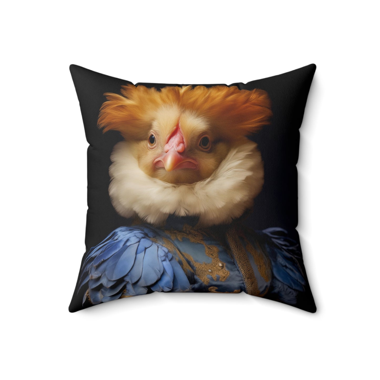 Pillow Funny Victorian Chicken Portrait Faux Suede