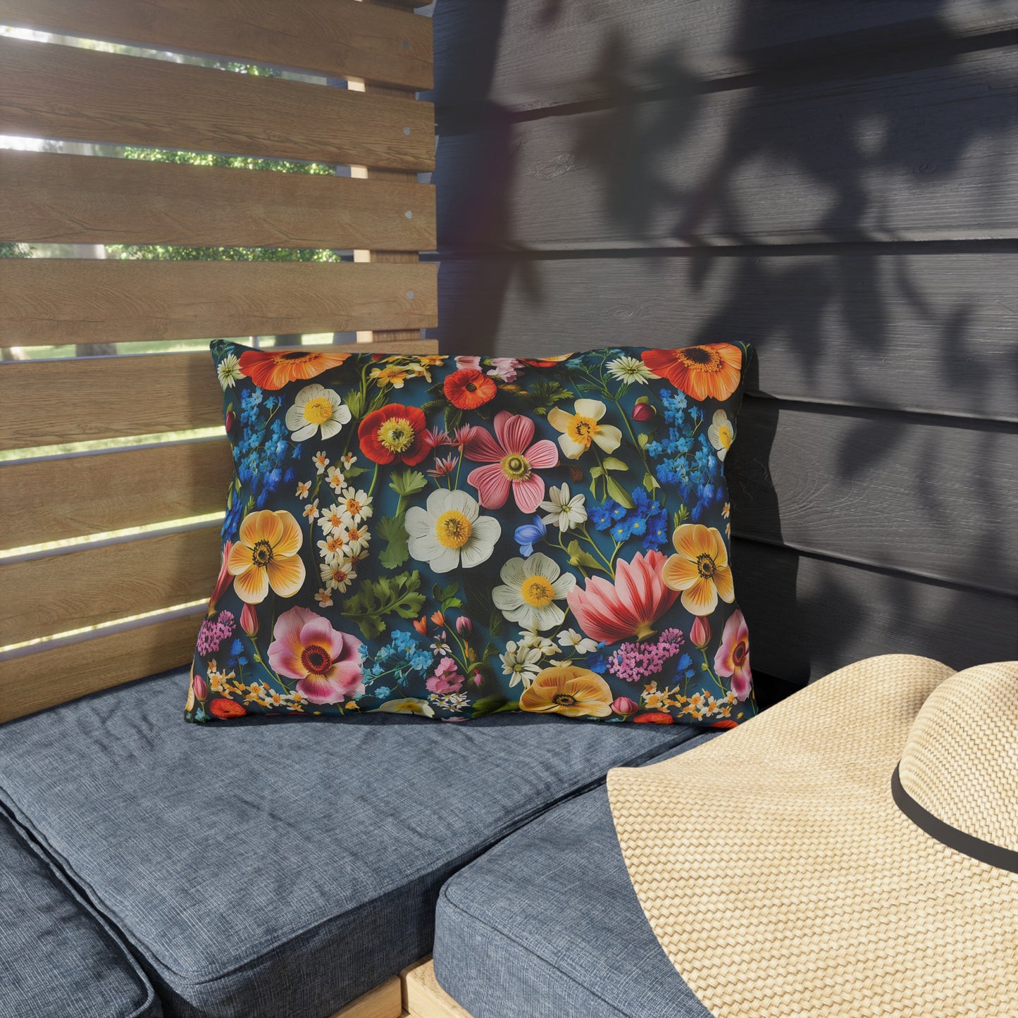 Outdoor Pillow | Colorful Wildflowers Floral Throw Pillow from The Curated Goose