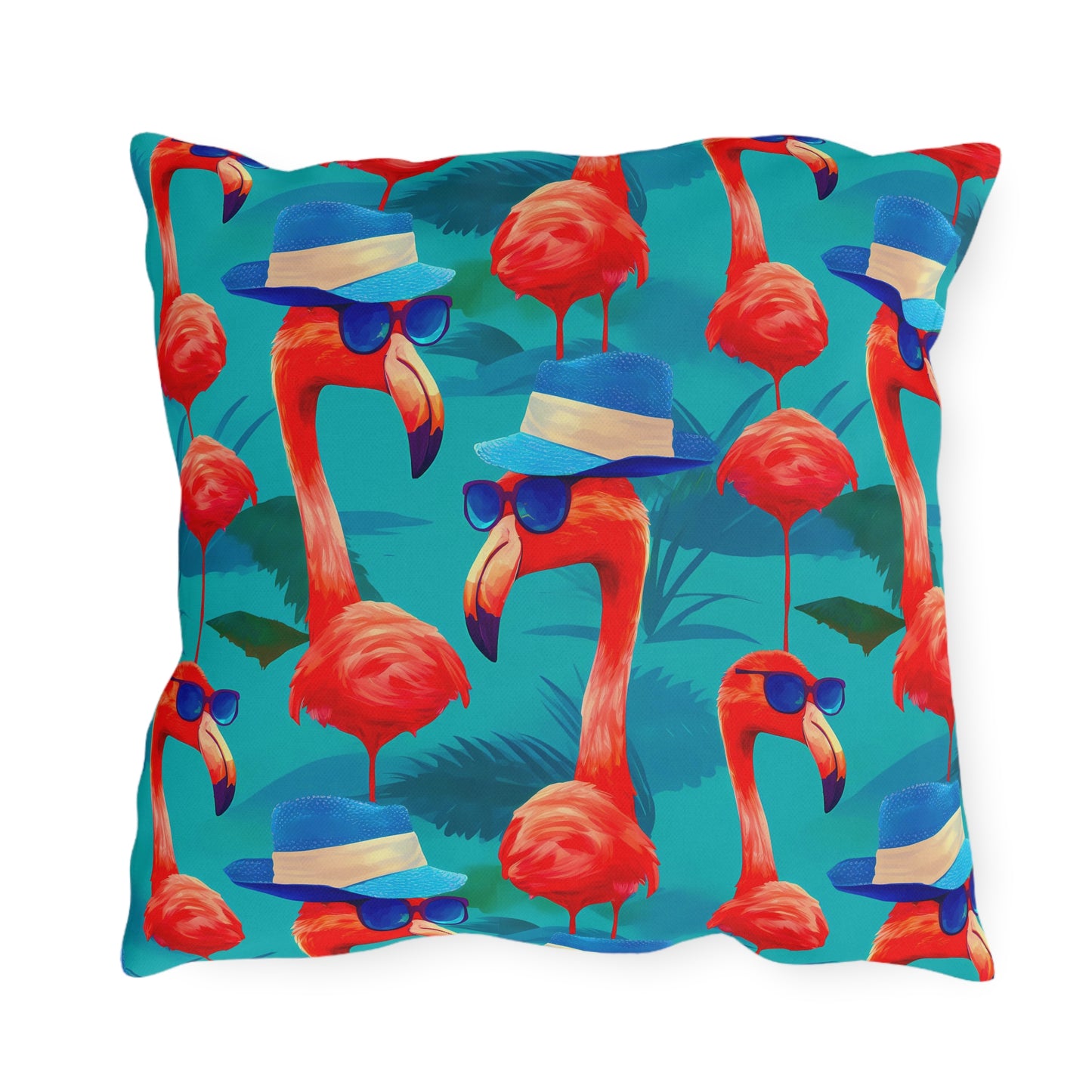 Durable Outdoor Pillow | Funny Pink Flamingos Throw Pillow