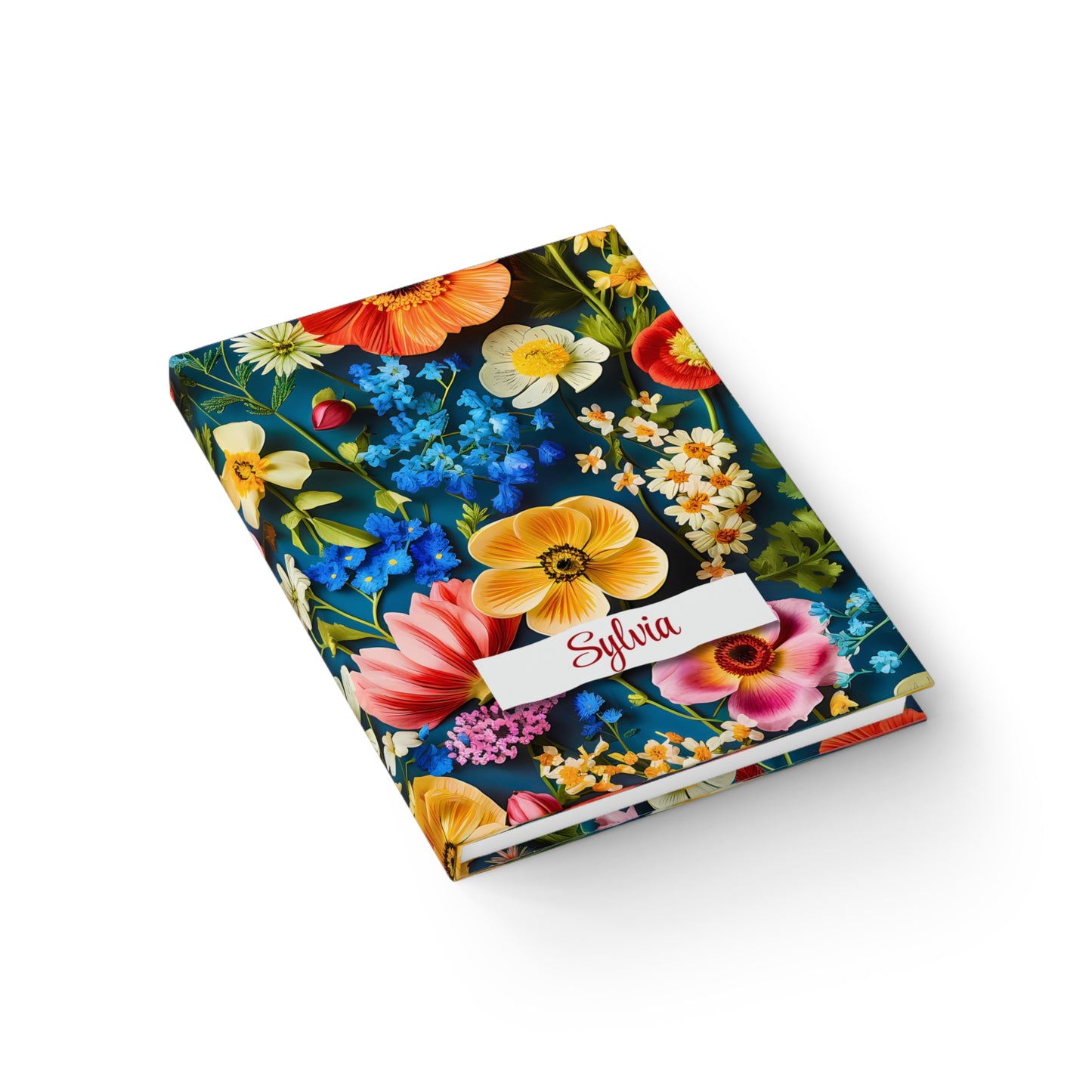 Personalized Name Colorful Wildflowers Journal – Custom Floral Notebook Gift