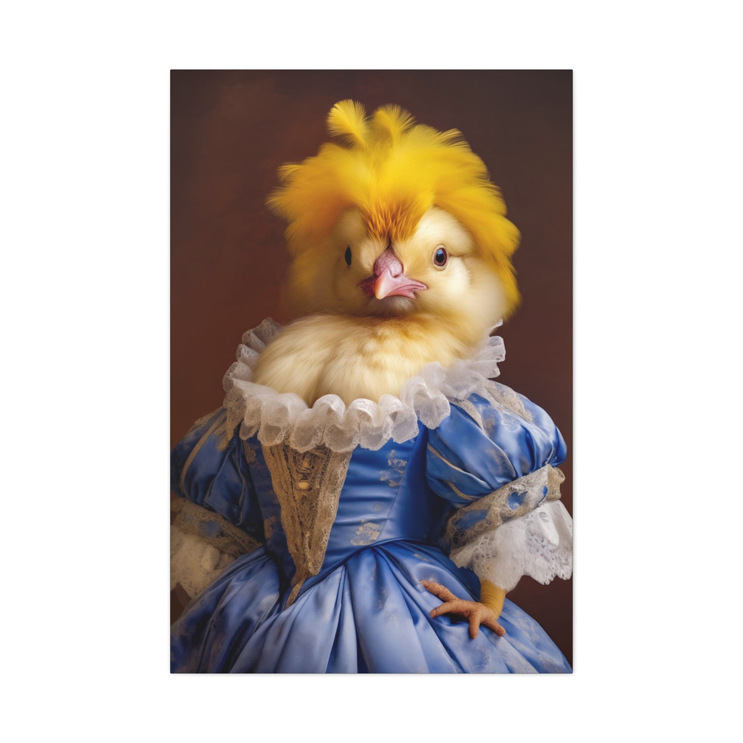 Victorian Chicken Portrait |  Canvas Animal Art Print