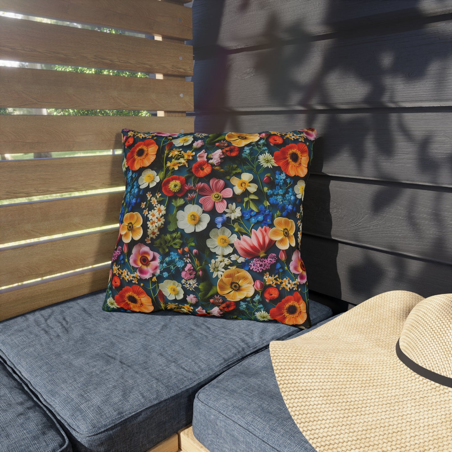 Outdoor Pillow | Colorful Wildflowers Floral Throw Pillow from The Curated Goose