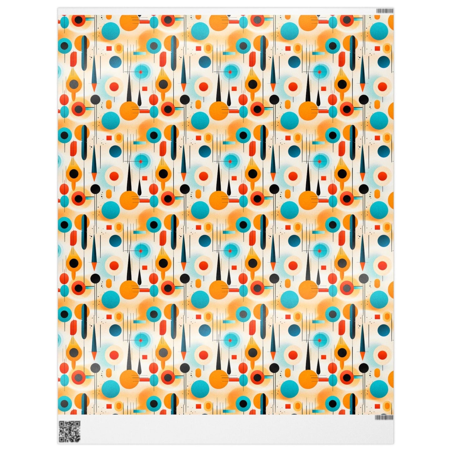 1960s Design Style Gift Wrap, Mid-Century Modern Design, Unique Wrapping Paper Rolls