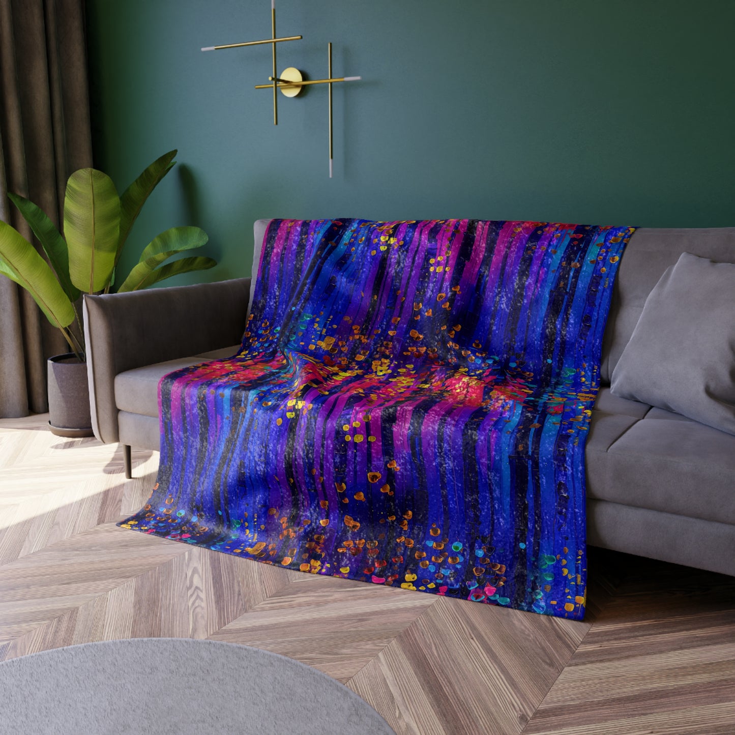 Crushed Velvet Blanket | Colorful Abstract Art