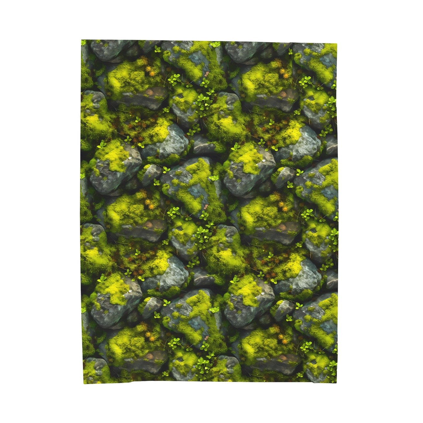 Velveteen Plush Blanket | Moss Covered Rocks | Nature Blanket from The Curated Goose