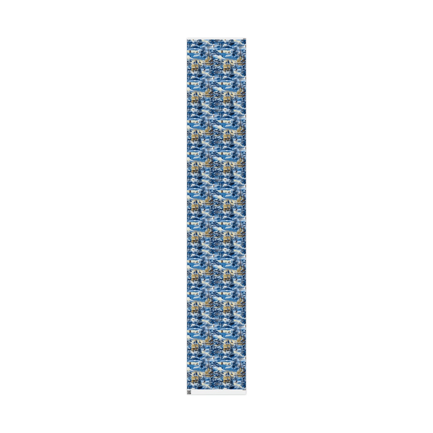 Blue Snow House Wrapping Paper from The Curated Goose