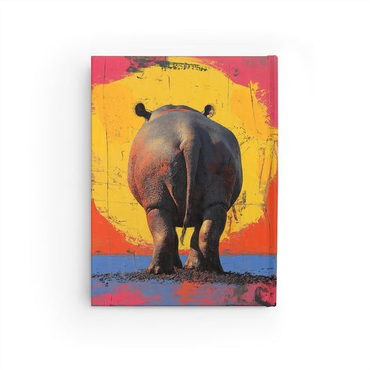 Personalized Name Hippo Journal | Funny Heads & Tails Hardcover Notebook | Hippo Lover Gift