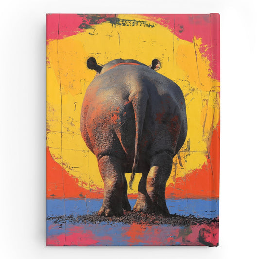 Personalized Name Hippo Journal | Funny Heads & Tails Hardcover Notebook | Hippo Lover Gift