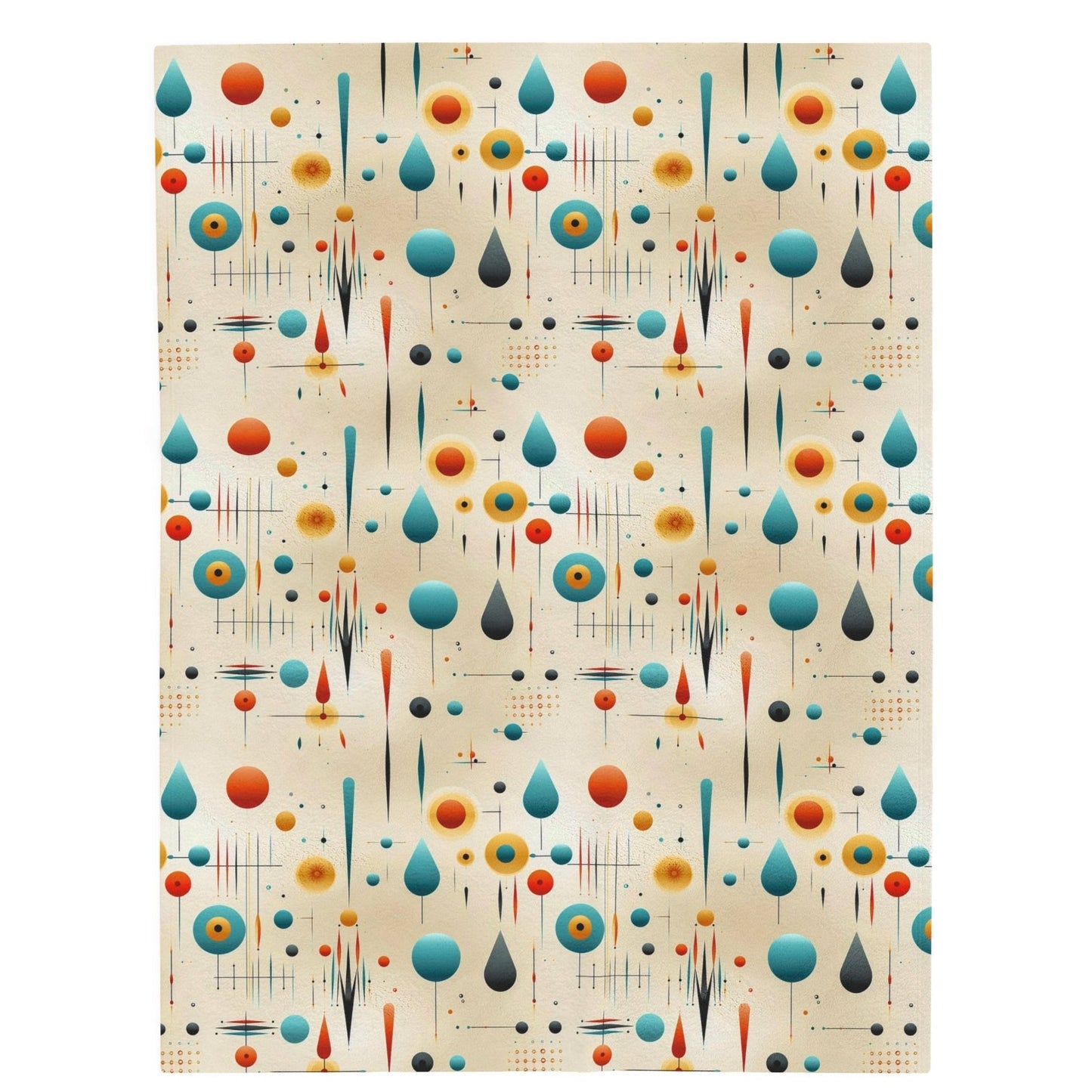 Velveteen Plush Blanket | Mid Century Modern 1960 Mod | Super Soft Mid Century Decor