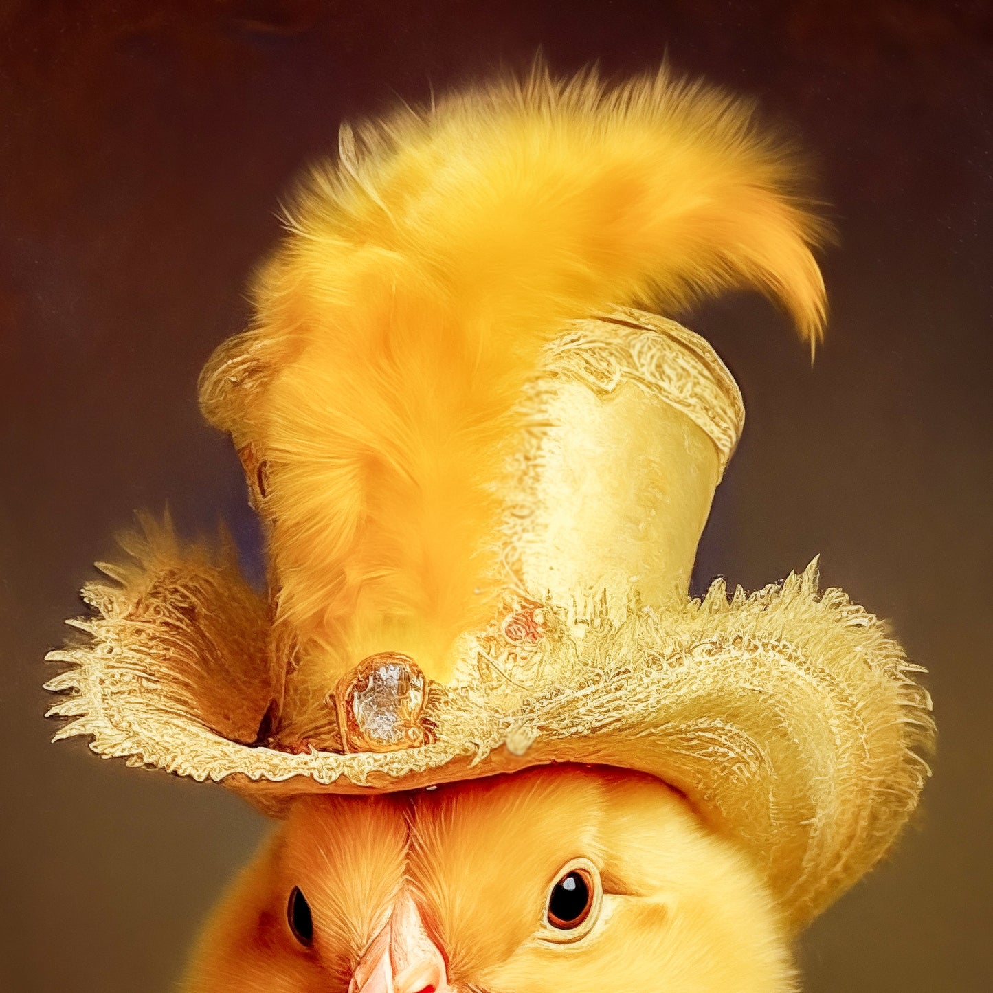 Victorian Wedding Party Portrait Series | Chicken in Formal Attire Portrait on Watercolor Paper from The Curated Goose