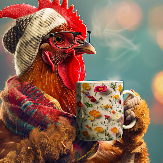 Coffee Mug | Colorful Wildflowers on White (11oz) from The Curated Goose