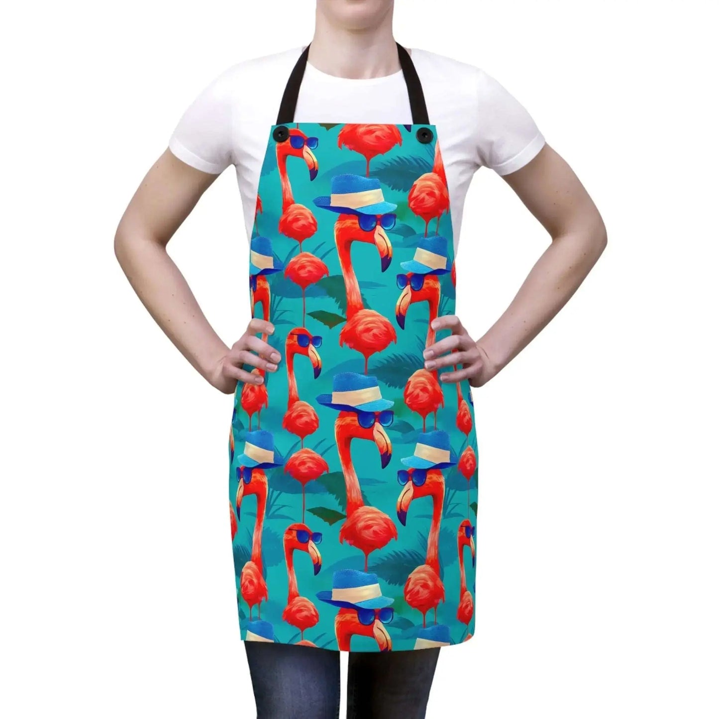 Funny Pink Flamingo Chef Apron | Silly Apron For Cook from The Curated Goose