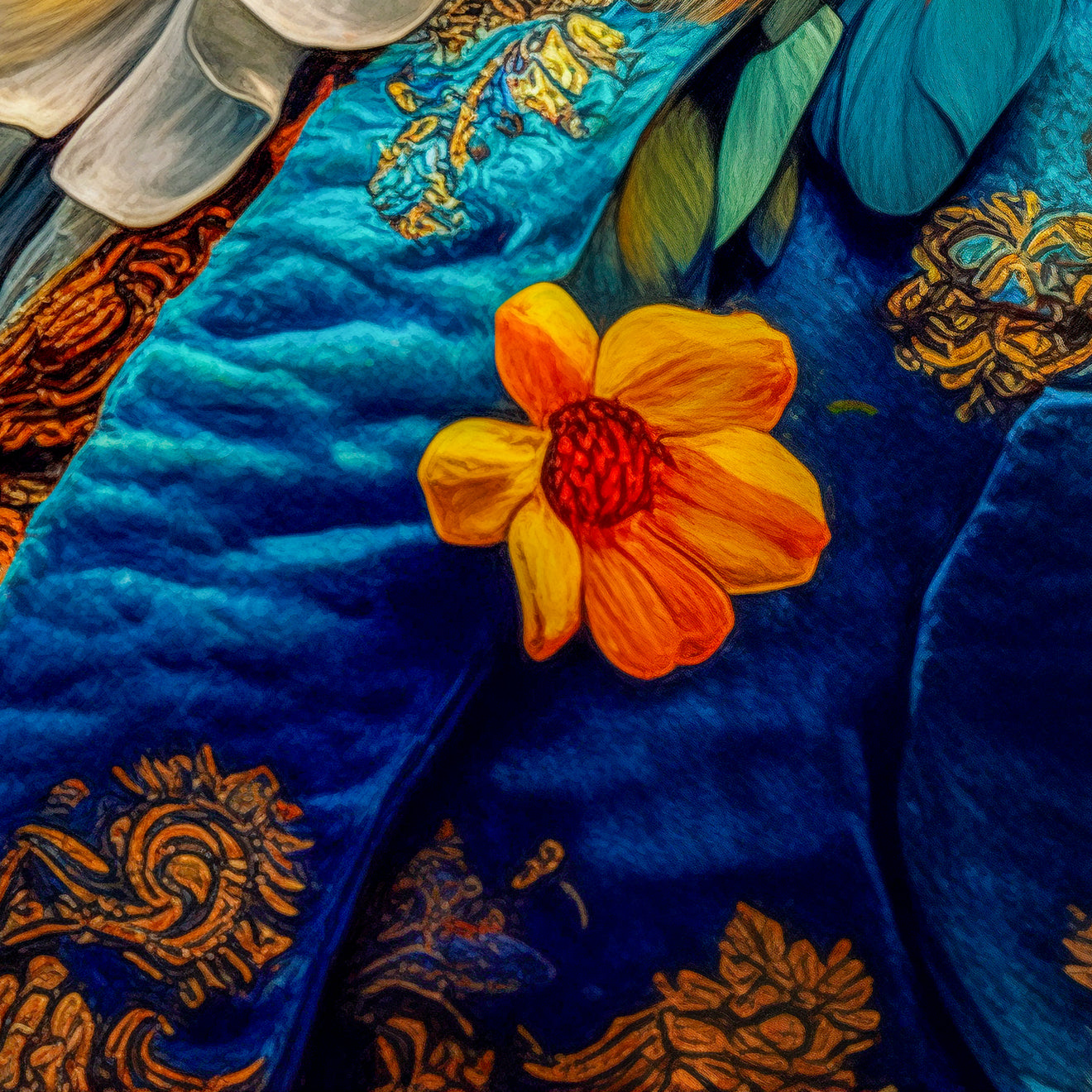 Colorful Renaissance Rooster Gallery Wrapped Canvas from The Curated Goose