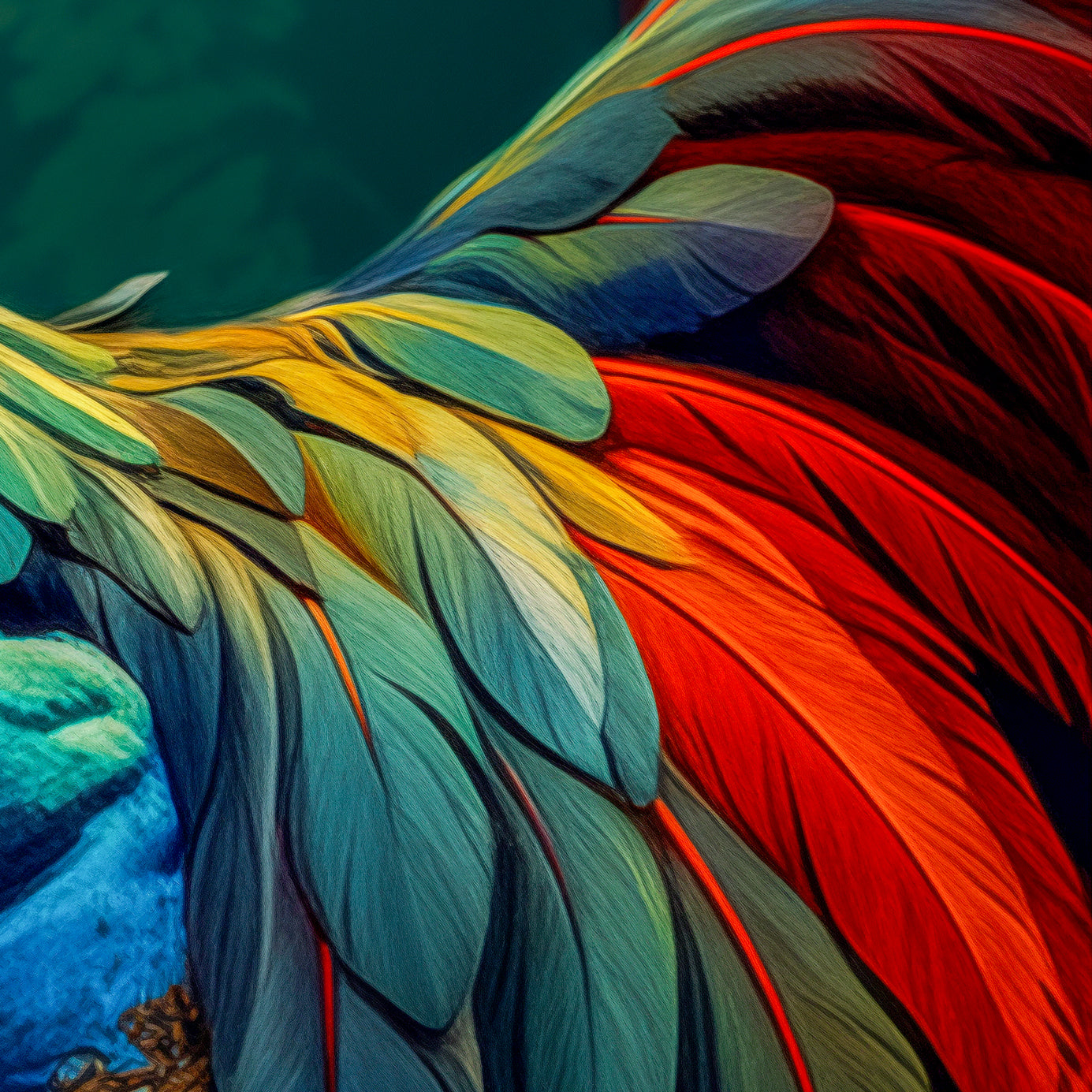 Colorful Renaissance Rooster Gallery Wrapped Canvas