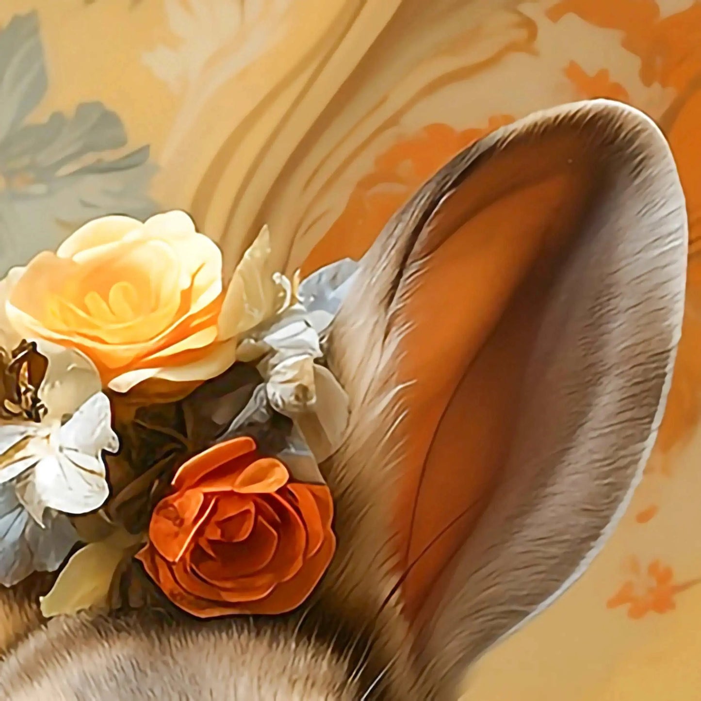 Victorian Bunny (Floral) Portrait Art Print | Victorian Wedding Party Collection from The Curated Goose