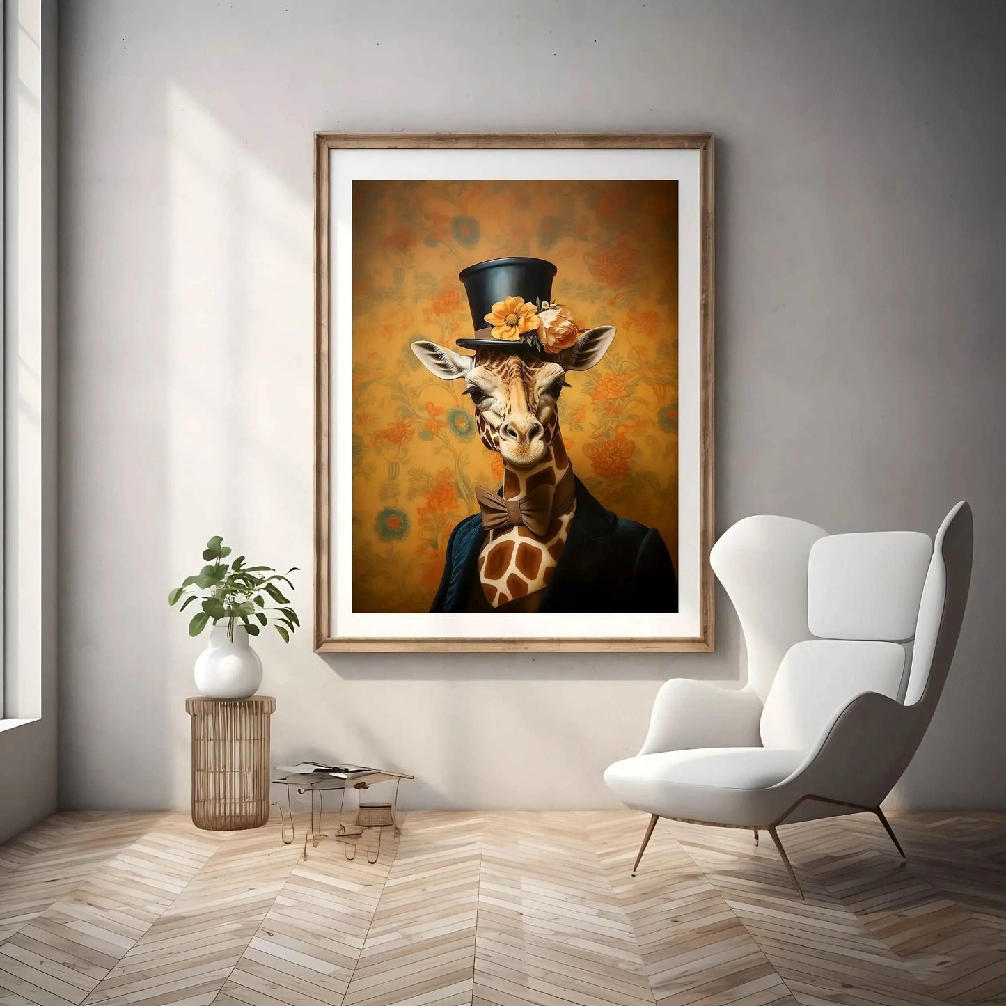 Victorian Giraffe Portrait Art Print | Victorian Wedding Party Collection from The Curated Goose