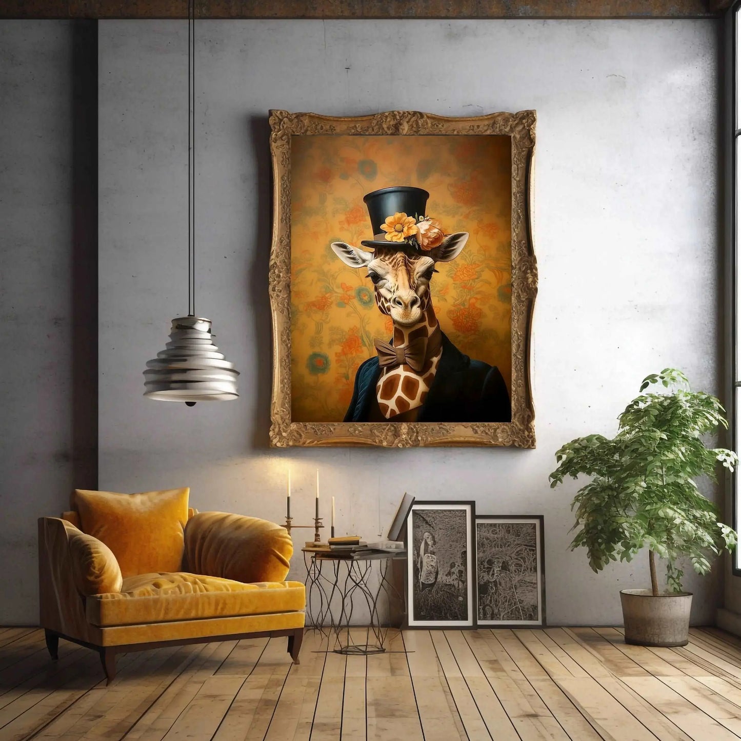 Victorian Giraffe Portrait Art Print | Victorian Wedding Party Collection from The Curated Goose