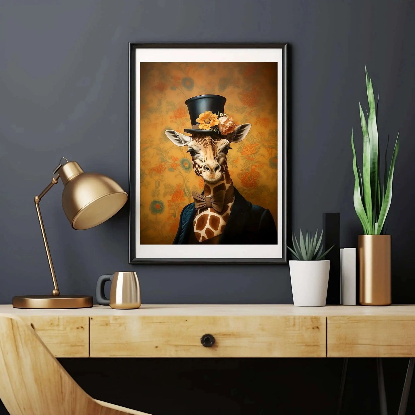 Victorian Giraffe Portrait Art Print | Victorian Wedding Party Collection from The Curated Goose