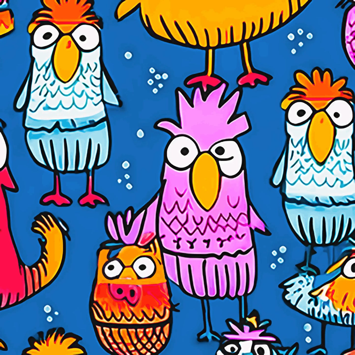 Colorful Chickens Wrapping Paper Rolls from The Curated Goose