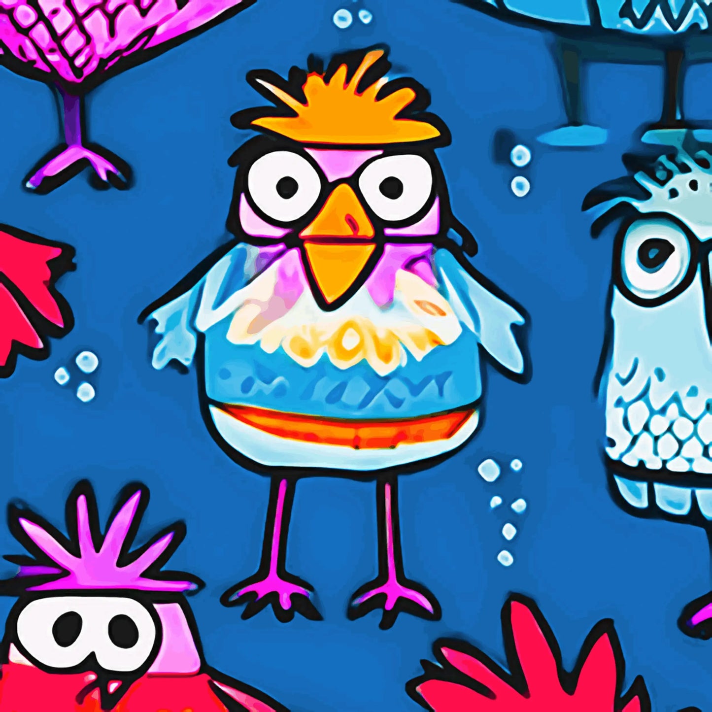 Colorful Chickens Wrapping Paper Rolls from The Curated Goose