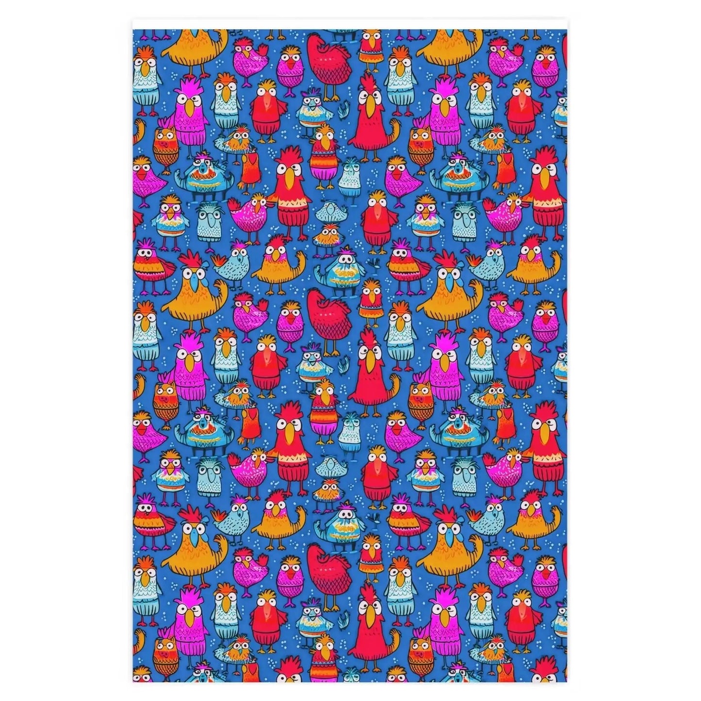 Colorful Chickens Wrapping Paper Rolls from The Curated Goose
