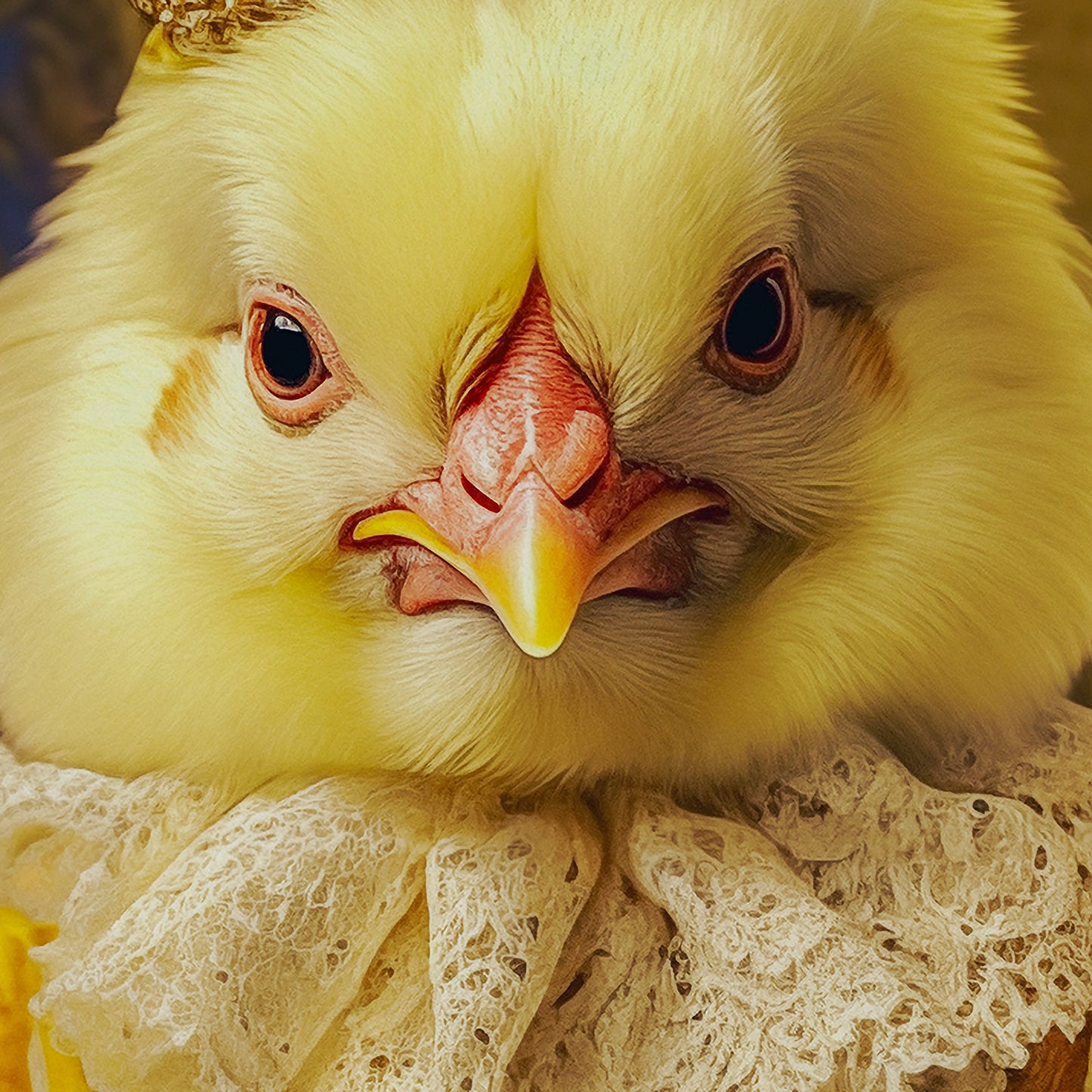 A Royal Chicken Portrait: Renaissance Animal Art on Watercolor Paper from The Curated Goose
