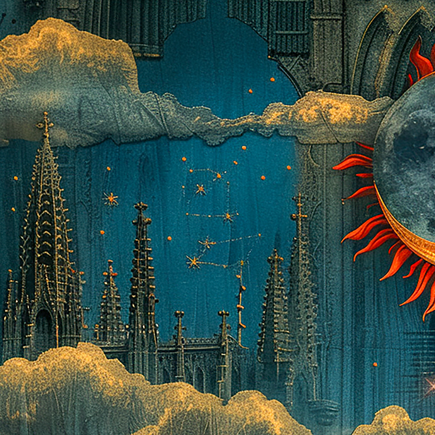 Celestial Sun and Moon Wrapping Paper: Ethereal Gift Wrap