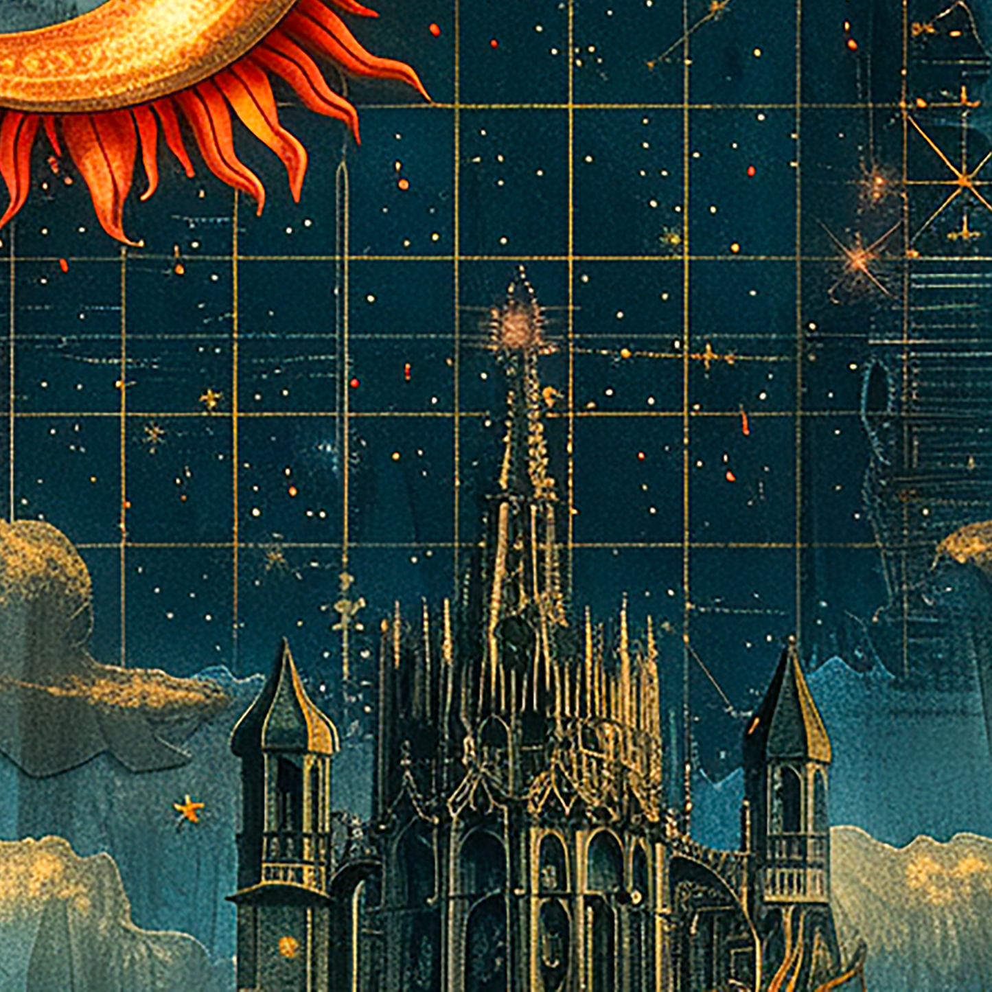 Celestial Sun and Moon Wrapping Paper: Ethereal Gift Wrap