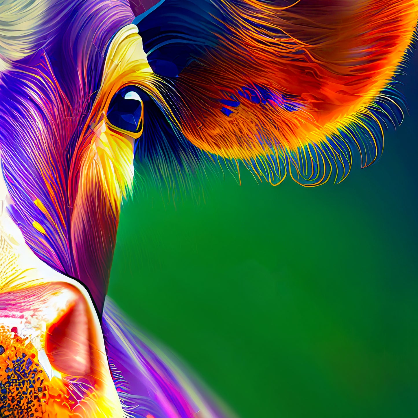 Maximalist Colorful Cow Canvas Art Print | Modern Farmhouse Kitchen Decor | Large Wall Art for Restaurants from The Curated Goose