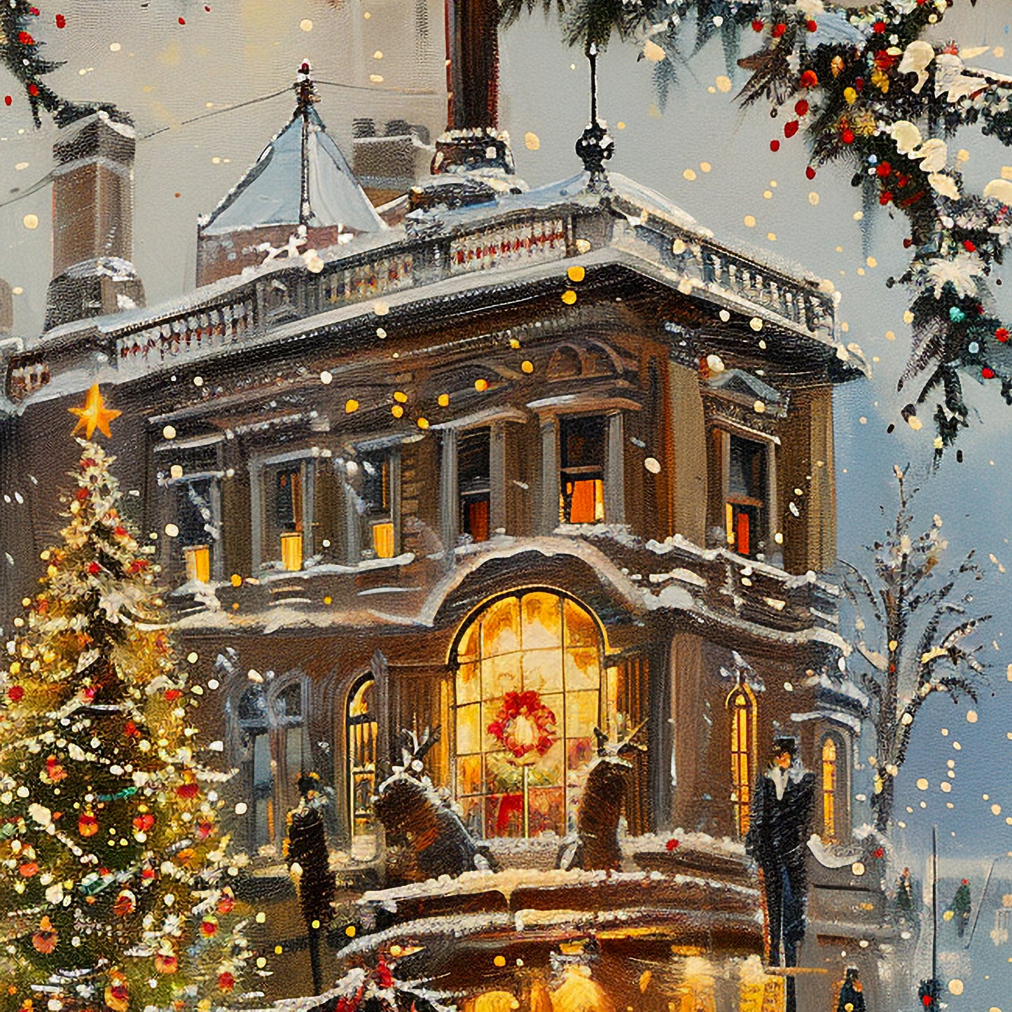 Snowy London Big Ben Wrapping Paper: Victorian Winter Gift Wrap