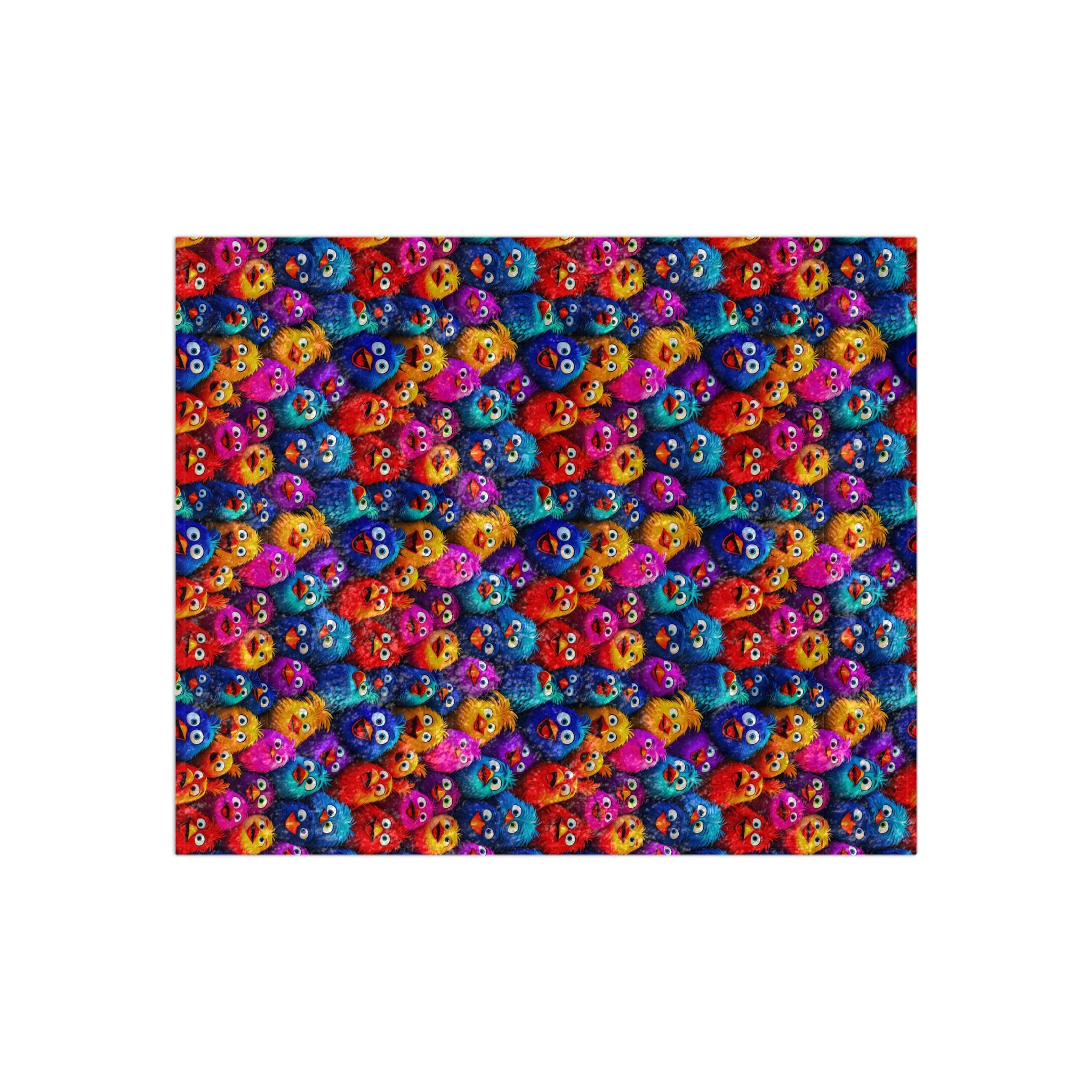Crushed Velvet Blanket | Silly Colorful Birds