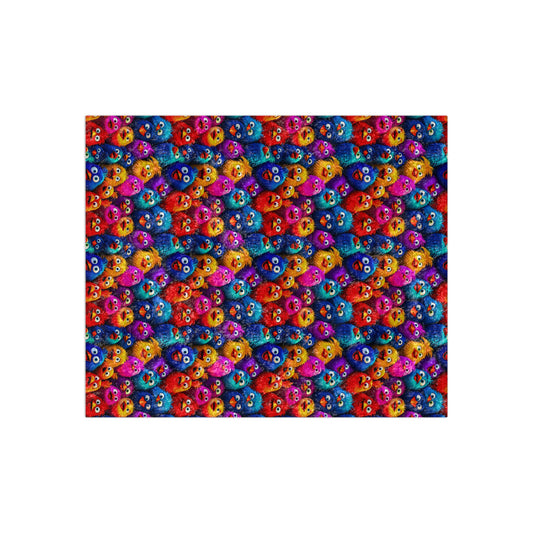 Crushed Velvet Blanket | Silly Colorful Birds