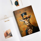 Victorian Giraffe Portrait Notebook Journal: Giraffe in Blue Suit Spiral Bound High Quality Notebook Featuring