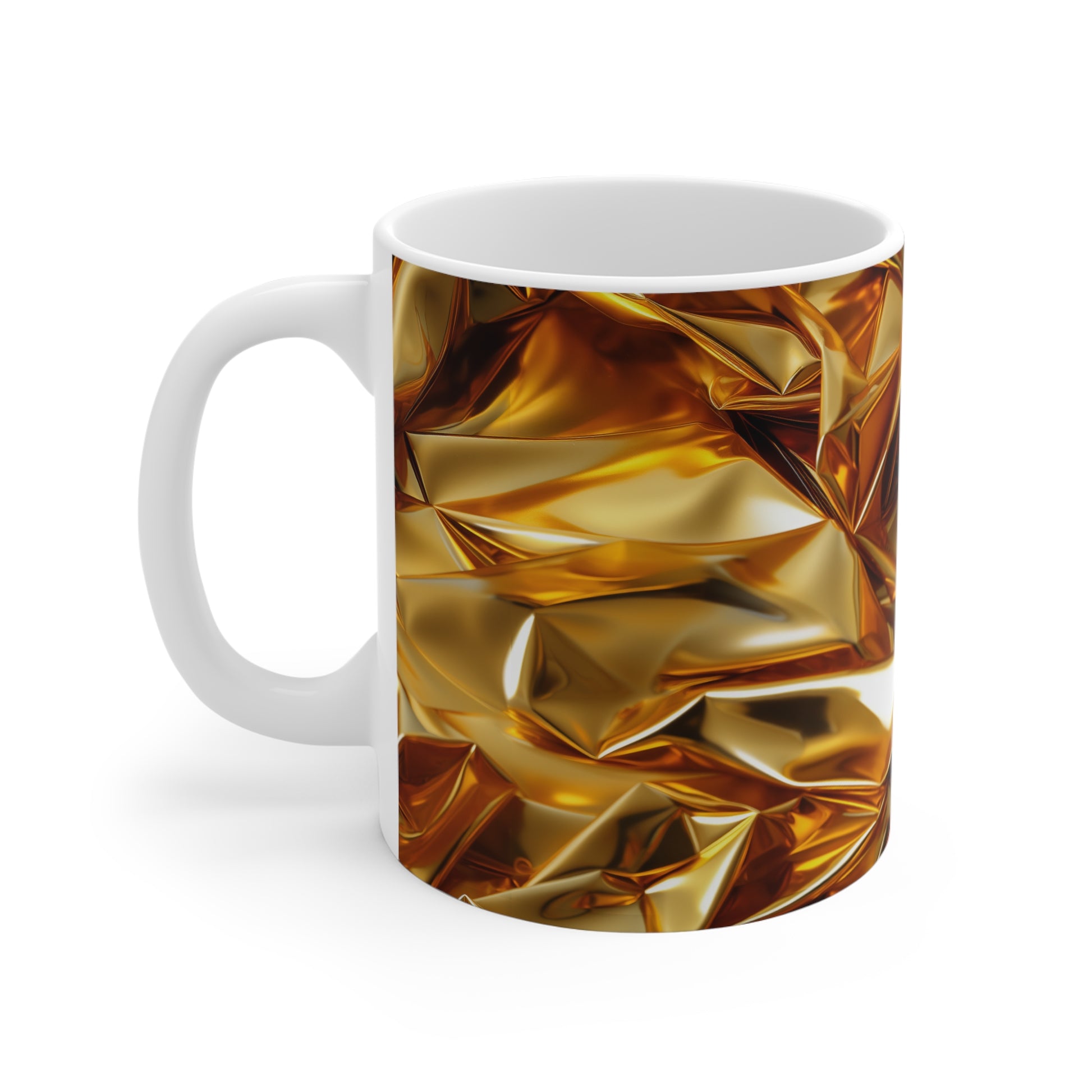 Coffee Mug | Gold Crinkle Optical Illusion Mug from The Curated Goose