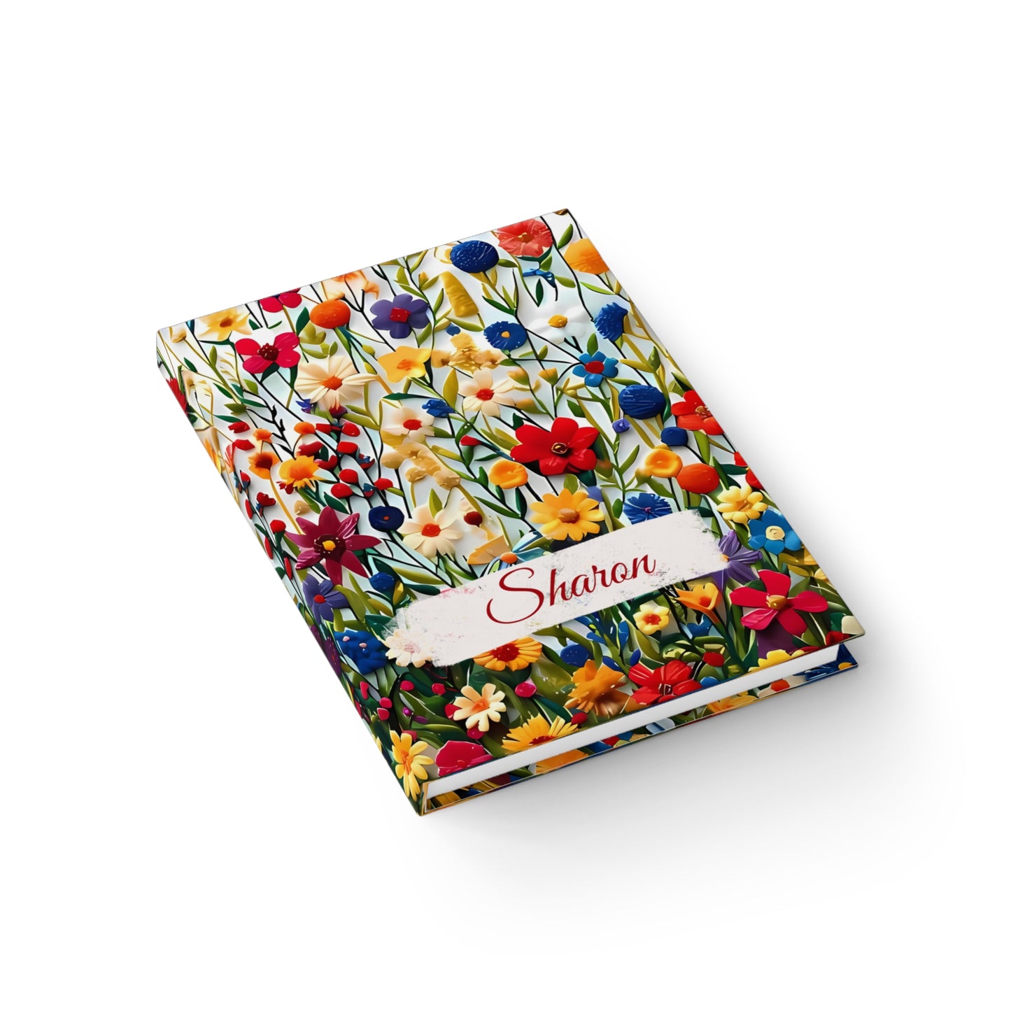 Custom Name Cottagecore Journal | Personalized Colorful Flowers Diary | Custom Floral Hardcover Notebook