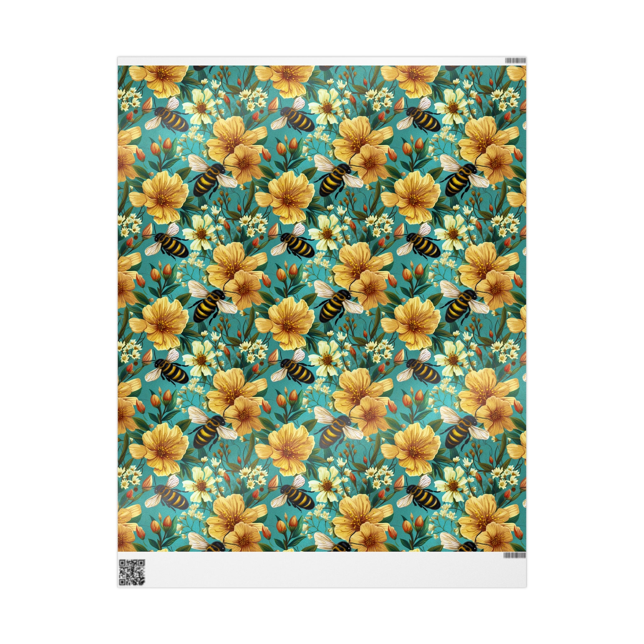 Bees and Flowers Wrapping Paper Rolls