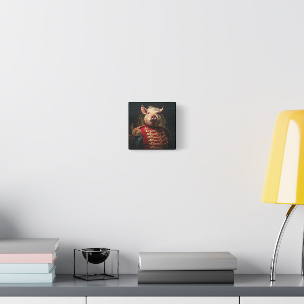 Victorian Pig Soldier "General Sow" Gallery Wrap Canvas