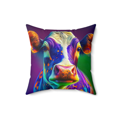 Faux Suede Pillow | Purple Cow Maximalist Decor Throw Pillow