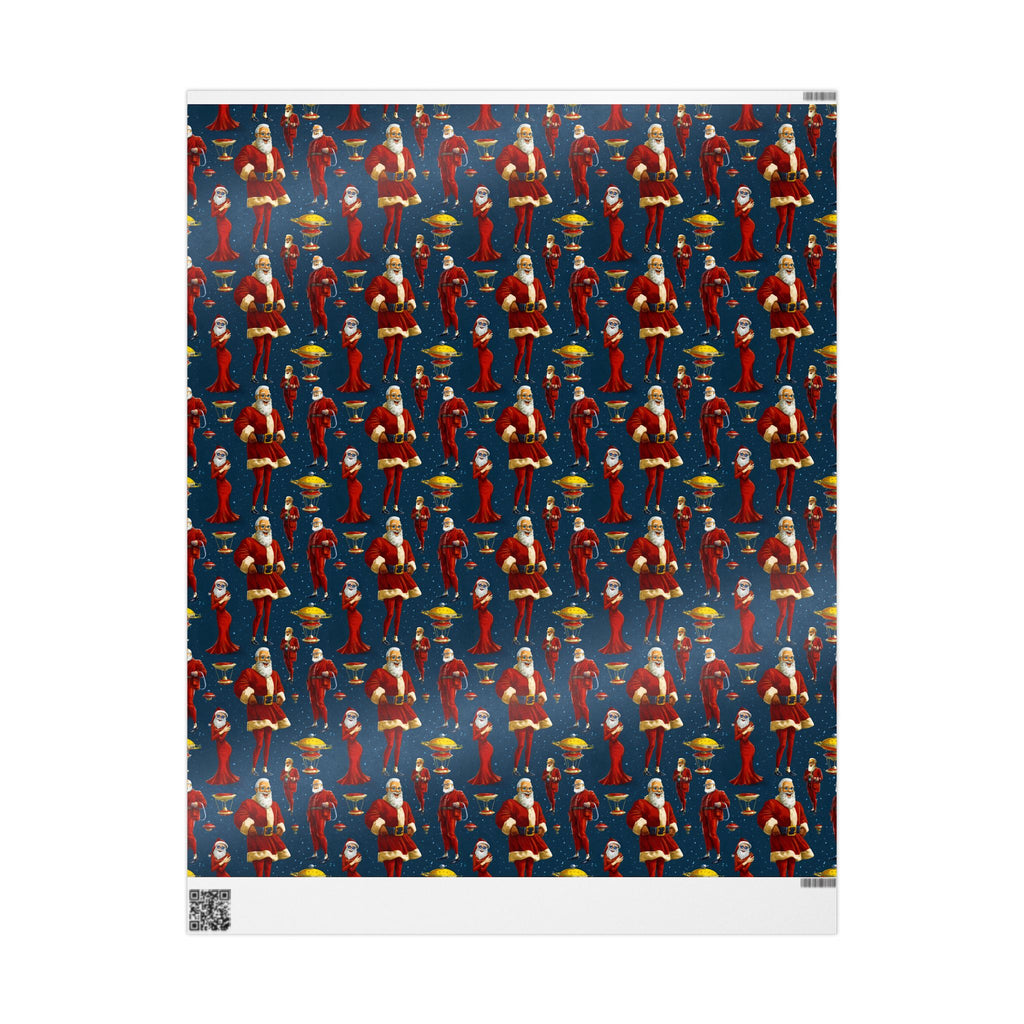 Festive Inclusive Santa in Dress Wrapping Paper Rolls for Holidays