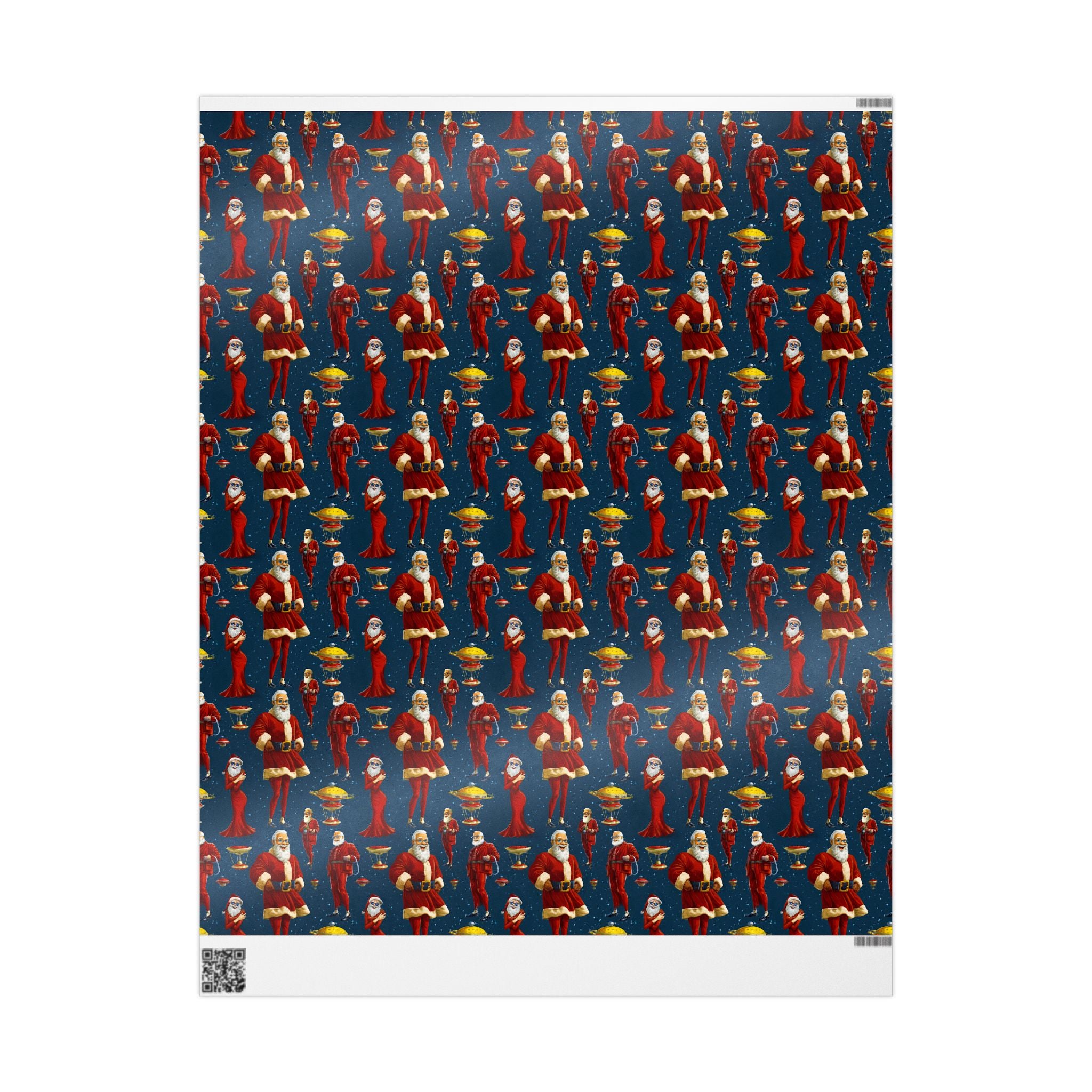 Festive Inclusive Santa in Dress Wrapping Paper Rolls for Holidays