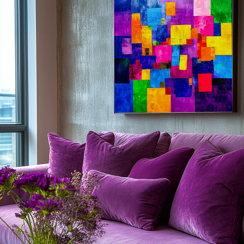 Abstract Canvas Art | Color Block Modern Art Print
