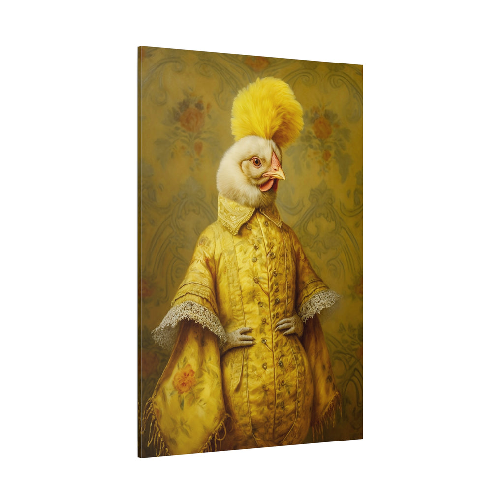 Renaissance Hen Gallery Wrapped Canvas | Victorian Chicken Portrait