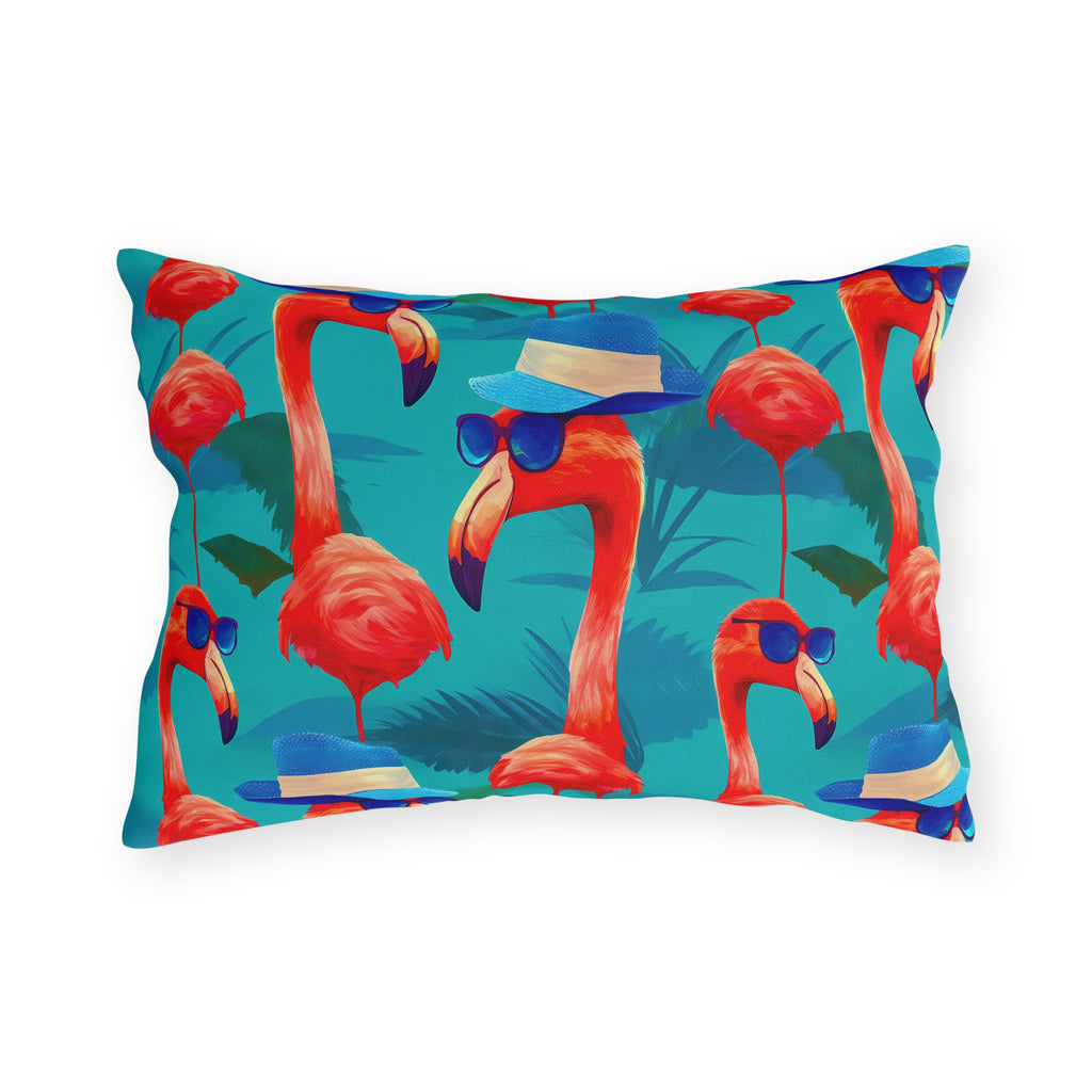 Durable Outdoor Pillow | Funny Pink Flamingos Throw Pillow