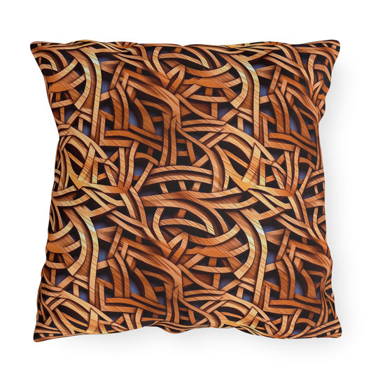Outdoor Pillow | Woodworking Carved Detail Throw Pillow from The Curated Goose