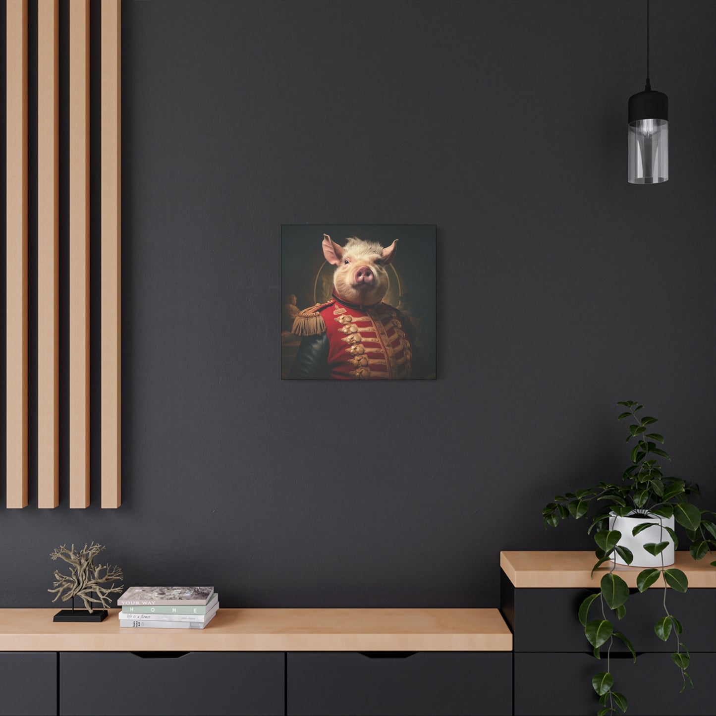 Victorian Pig Soldier "General Sow" Gallery Wrap Canvas