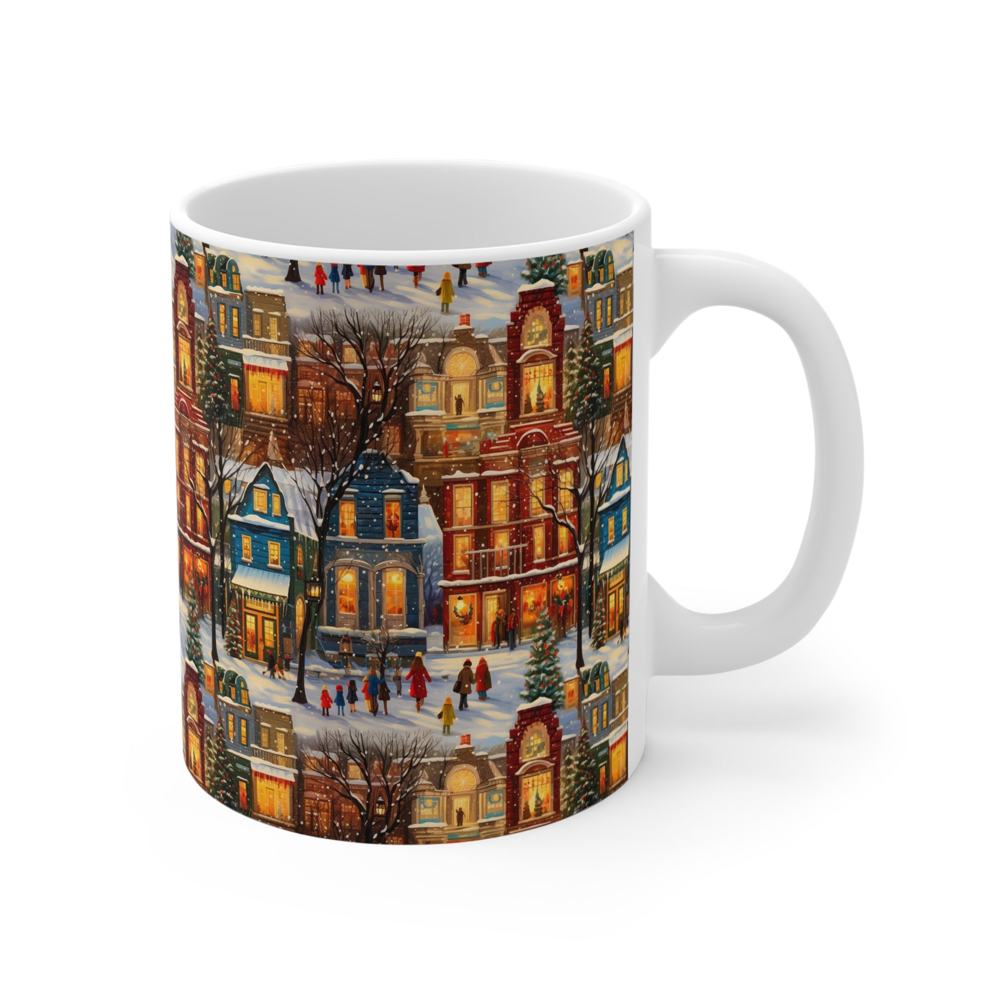 Coffee Mug | Vintage Victorian Christmas | Winter Village Scene from The Curated Goose