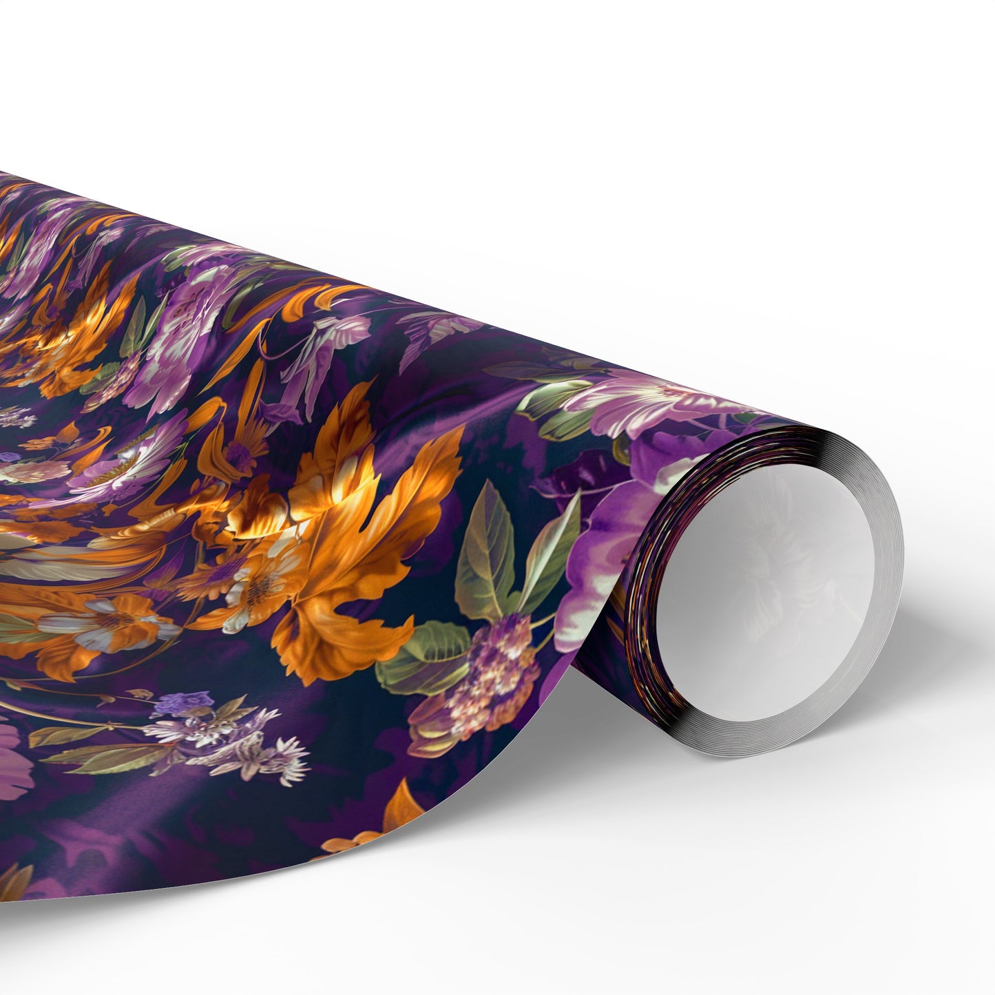 Draped in Elegance Wrapping Paper Rolls – Luxurious Purple & Gold for All Occasions