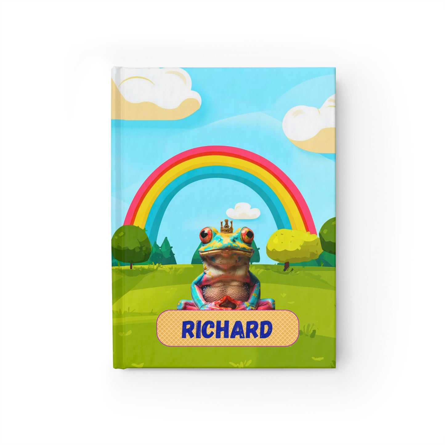Personalized Name Frog Journal | Custom Rainbow Diary | Personalized Hardcover Frog Notebook