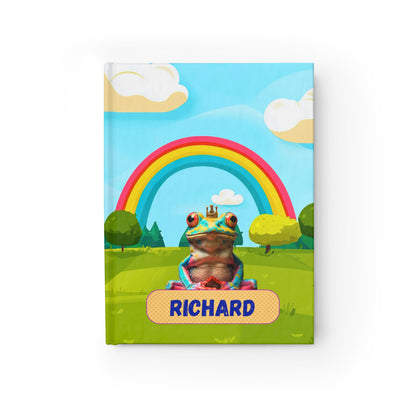 Personalized Name Frog Journal | Custom Rainbow Diary | Personalized Hardcover Frog Notebook